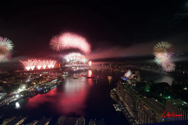 悉尼跨年烟花庆典。