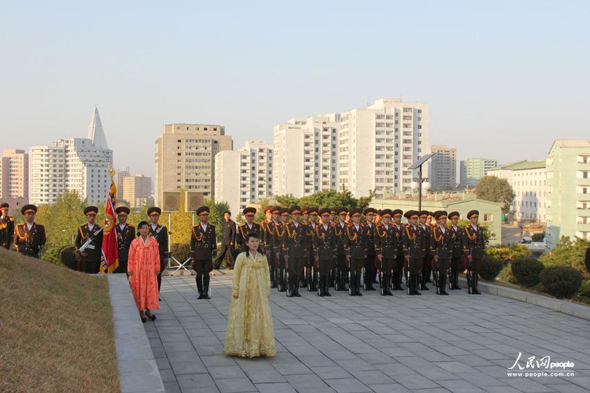 参加纪念仪式的朝鲜人民军仪仗队