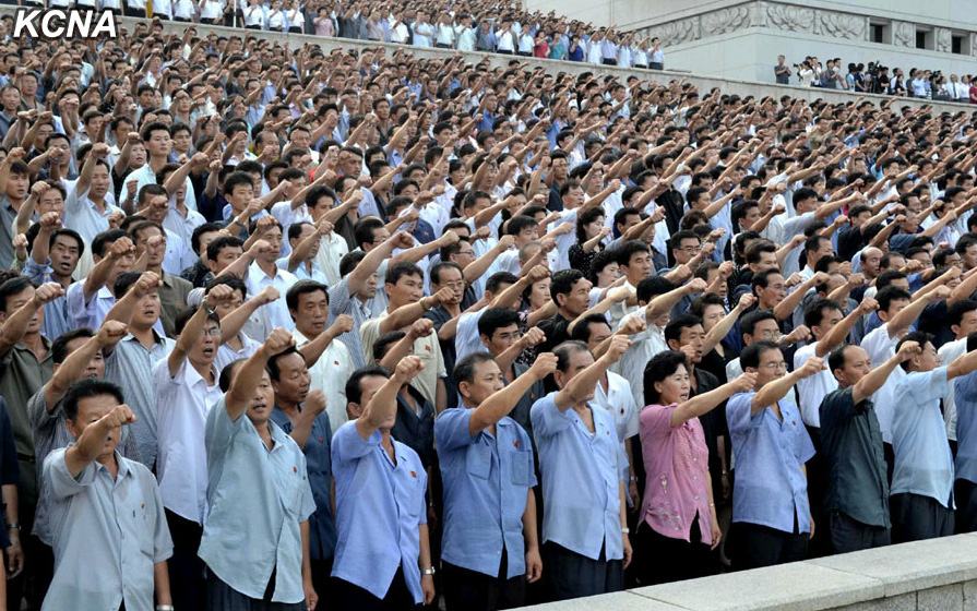 高清:朝鲜平壤市群众举行反美斗争日10万人