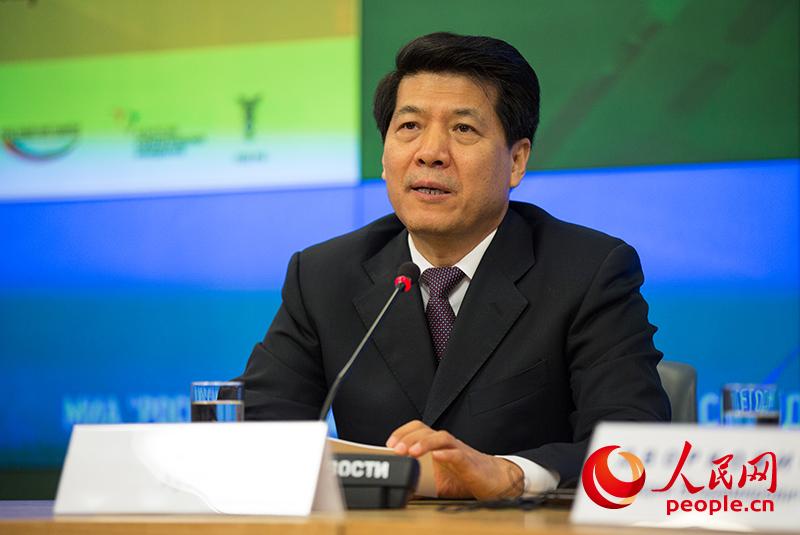 中国驻俄罗斯大使李辉发言(人民网记者 屈海齐 摄)