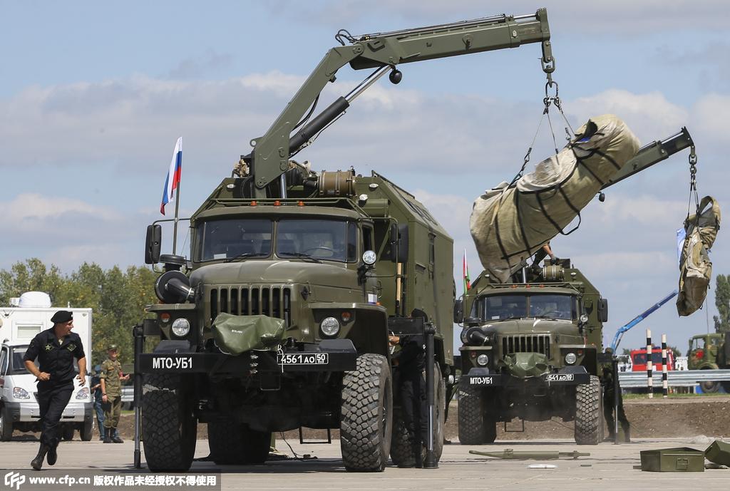 俄罗斯国际军事比赛继续举行 中国军车亮相汽