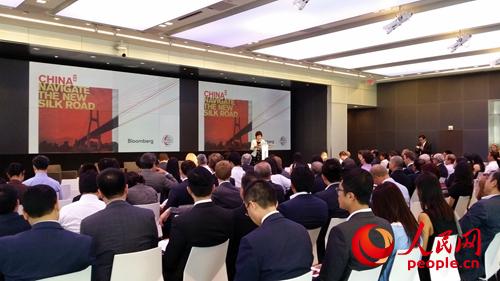 美国中国总商会与彭博9月16日共同举办的“为新丝绸之路导航”专题讨论会现场(摄影 记者殷淼)