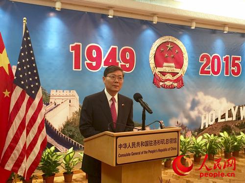 中国驻洛杉矶总领馆邀各界侨领、华人共度66周年国庆