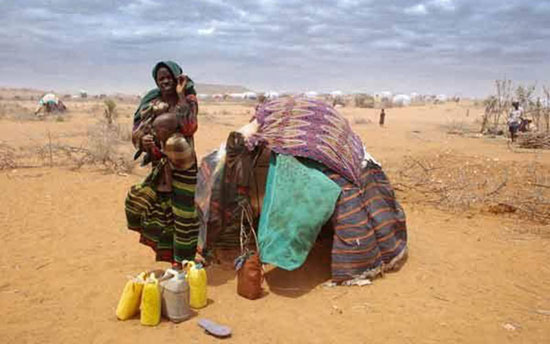 干旱地区急需救济的灾民