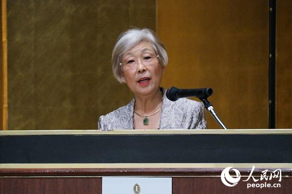 日本科学协会会长大岛美惠子在致辞（许永新 摄）
