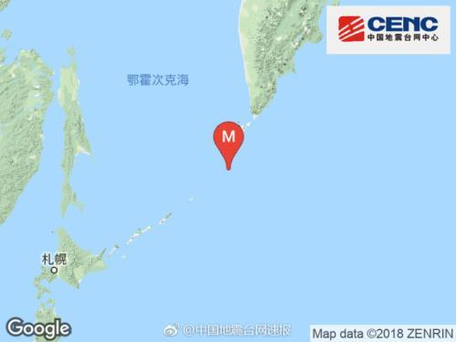 千岛群岛发生6.0级地震 震源深度10千米