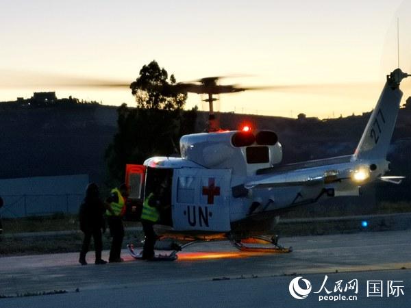 中国第18批赴黎巴嫩维和医院首次完成直升机救援2