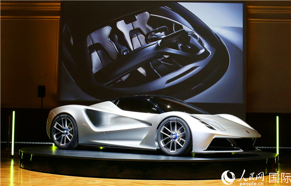 全球首款纯电动超级跑车Evija亮相伦敦。（路特斯汽车 提供）