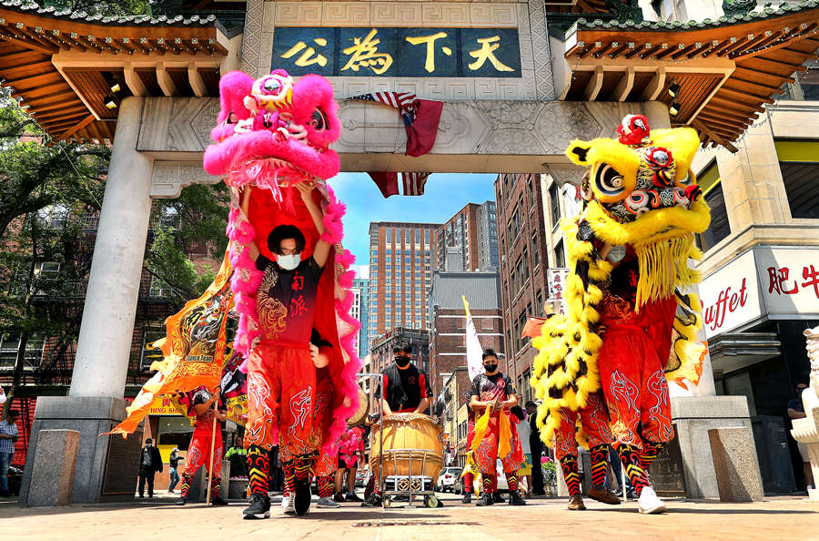 Lion Dance Performances Held in Boston's Chinatown, USA