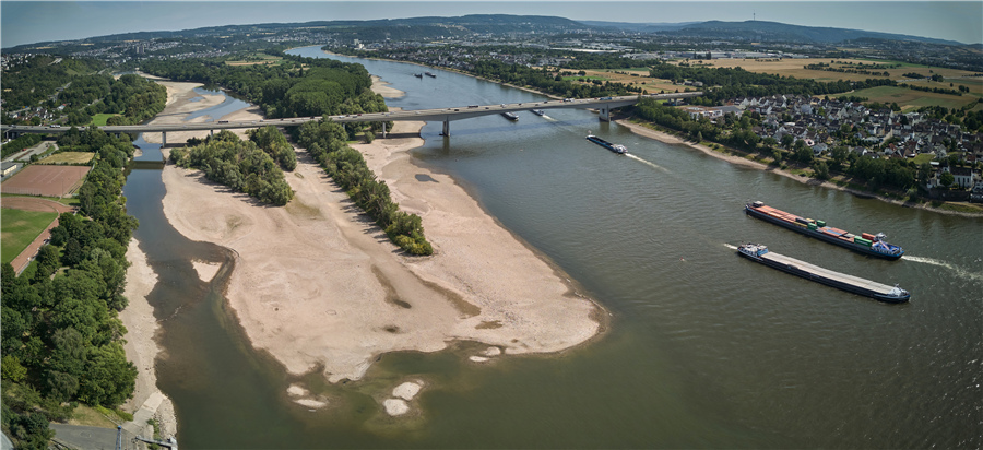 盛夏干旱！德国莱茵河水位持续下降