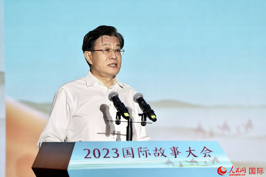 中国人民对外友好协会副会长李希奎致辞。人民网 卢鹏宇摄