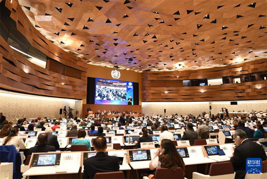  This is the scene of the 77th World Health Assembly in Geneva, Switzerland, on May 27. Photographed by Lian Yi, a reporter from Xinhua News Agency