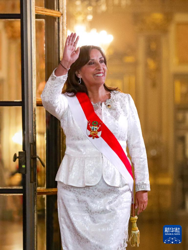 秘鲁共和国总统迪娜・埃尔西利娅・博鲁阿尔特・塞加拉。新华社发