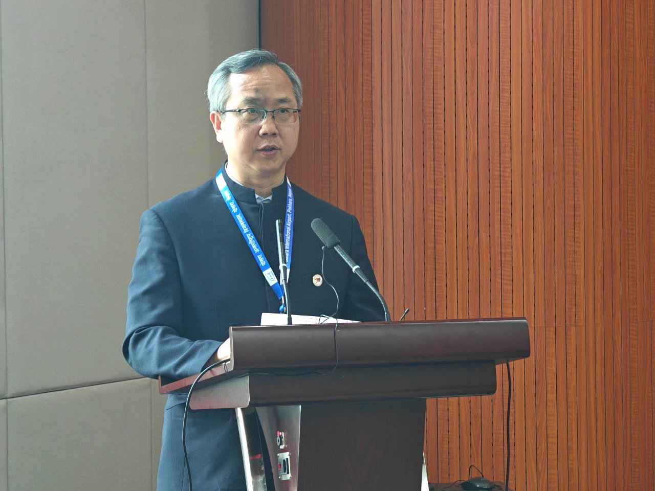 中国驻尼泊尔大使陈松致辞。中国驻尼泊尔使馆供图