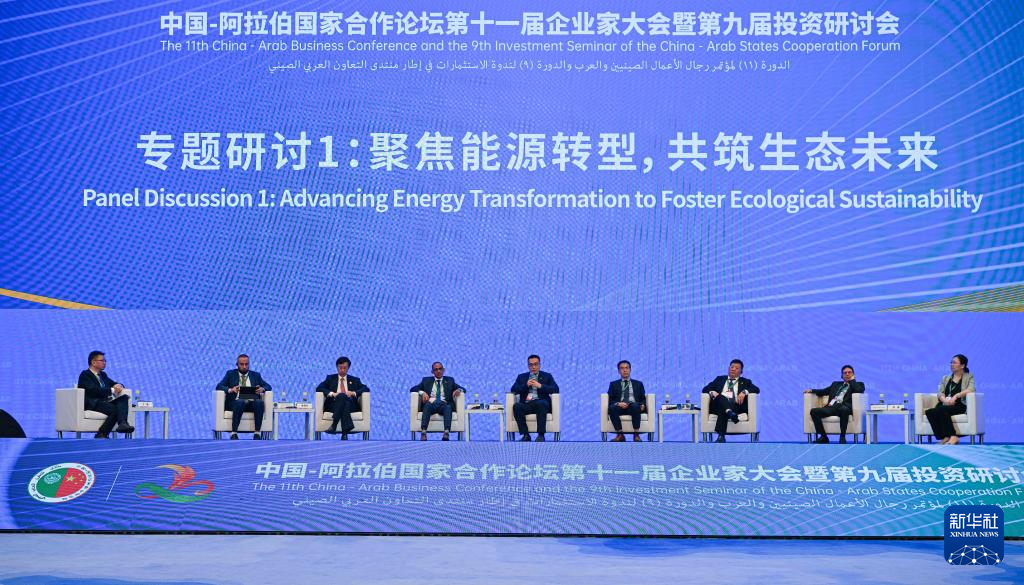 4月28日在海口拍摄的中阿合作论坛第十一届企业家大会暨第九届投资研讨会专题研讨会现场。新华社记者 蒲晓旭 摄