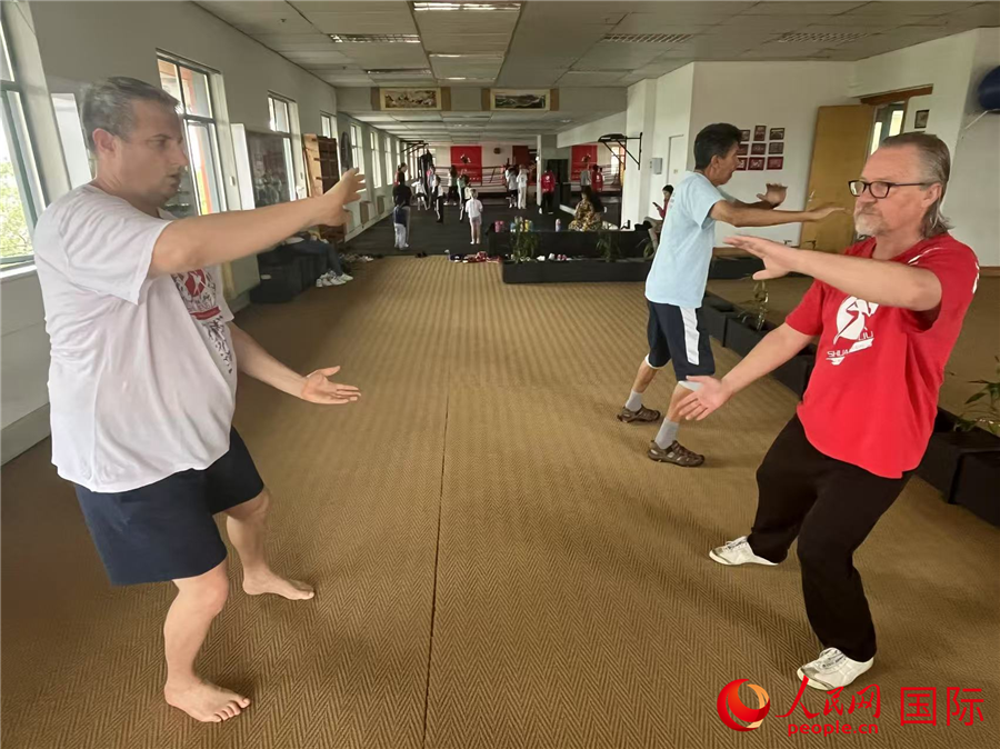 南非民众练习中国武术。人民网 希拉兹·莫林摄 