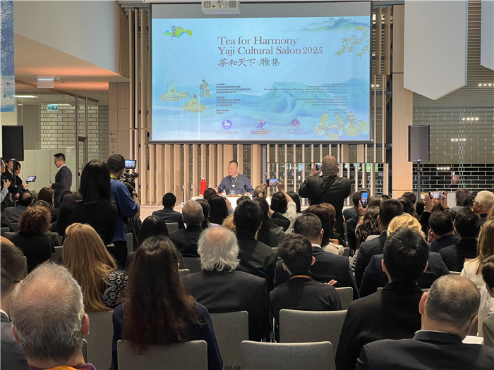 “茶和天下”·雅集茶艺展示。中国驻布达佩斯旅游办事处供图