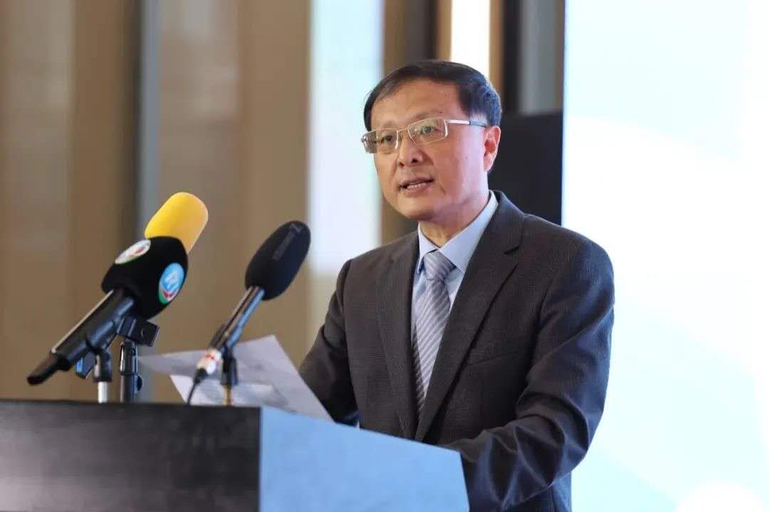中国驻吉布提大使胡斌致辞。招商局供图
