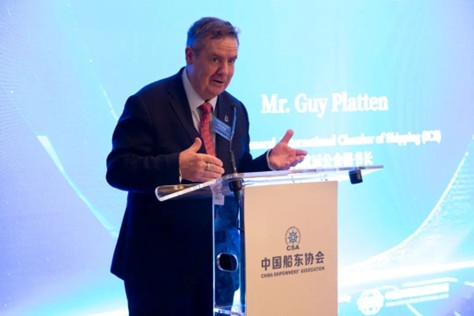 国际航运公会秘书长盖伊·普拉顿致辞。刘飏摄