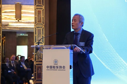 国际海事组织海洋环境司副司长黄天兵致辞。刘飏摄