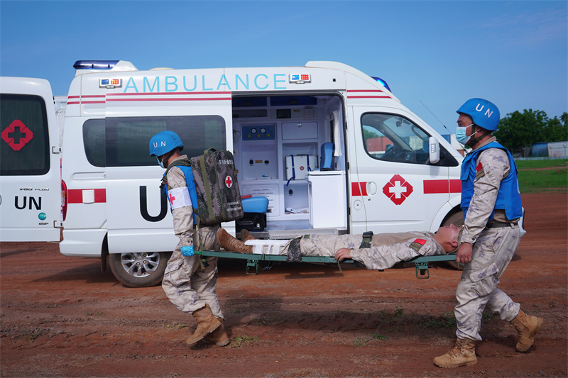 演练现场。维和工兵分队供图。