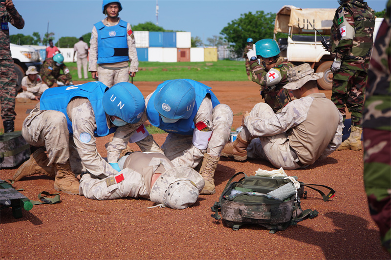 演练现场。维和工兵分队供图。