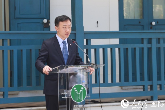 中国驻里约热内卢代总领事王海涛发表致辞。人民网记者 宋亦然摄