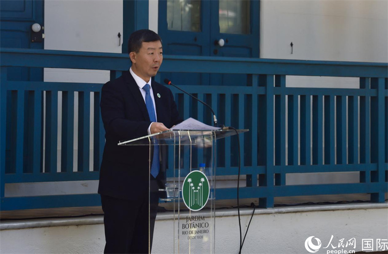 国家电网巴西控股公司董事长孙涛发表致辞。人民网记者宋亦然摄