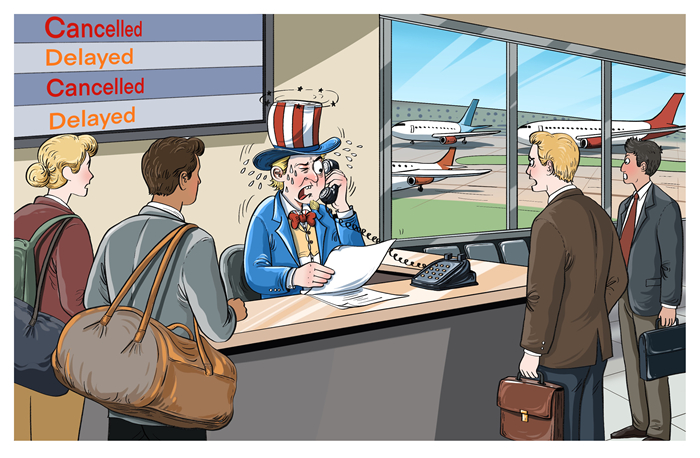 漫评美政府“停摆”创纪录:“飞不动”