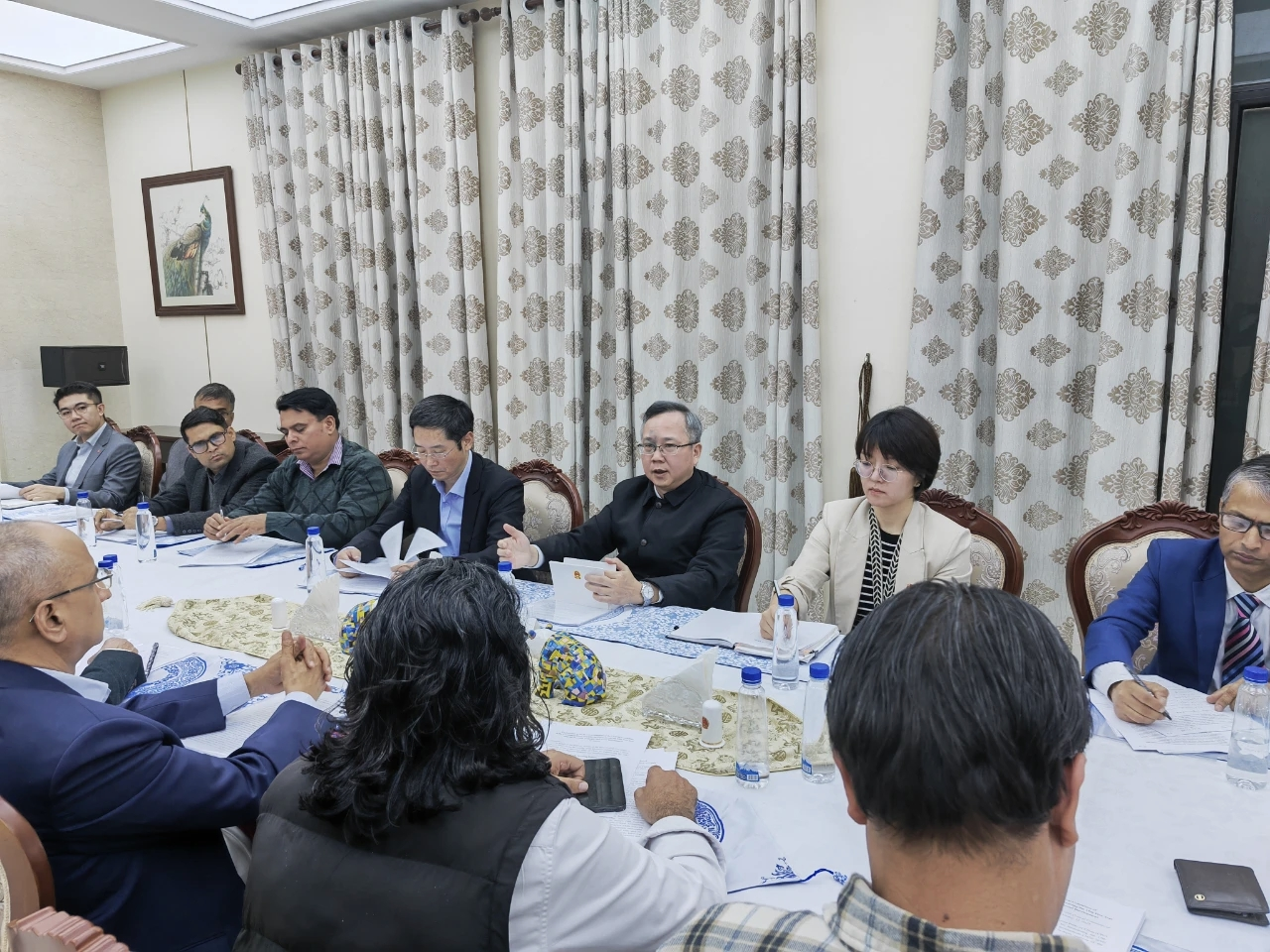 中国驻尼泊尔使馆向尼泊尔主流媒体宣介二十届四中全会精神。中国驻尼泊尔使馆供图