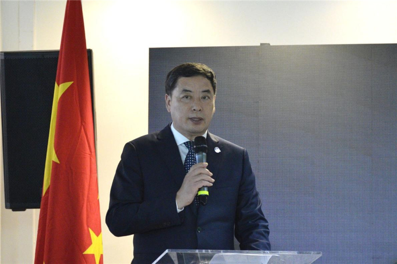 中国海洋石油集团有限公司副总经理俞进在中国—巴西科技创新中心实体化运营启动仪式上发言。 陈妤汎摄