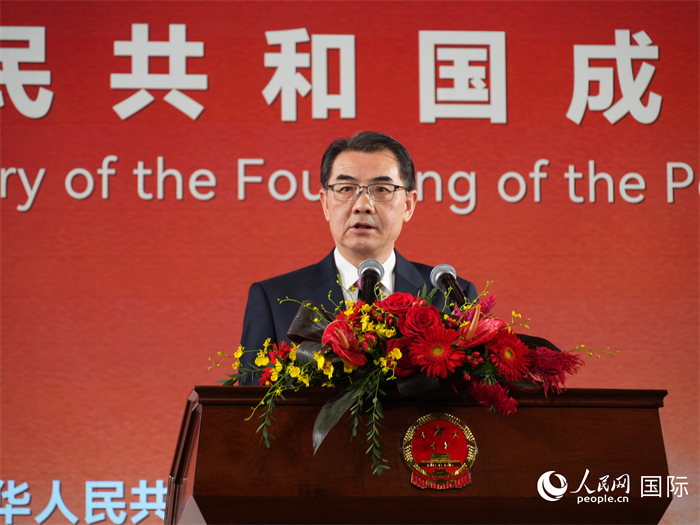 中国驻日本大使吴江浩致辞。人民网 许可摄