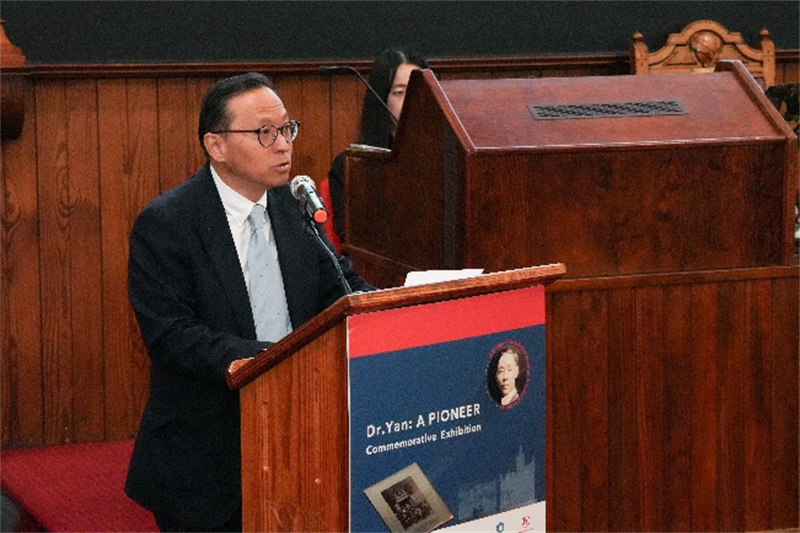 中国驻曼彻斯特总领事唐锐发表致辞。主办方供图