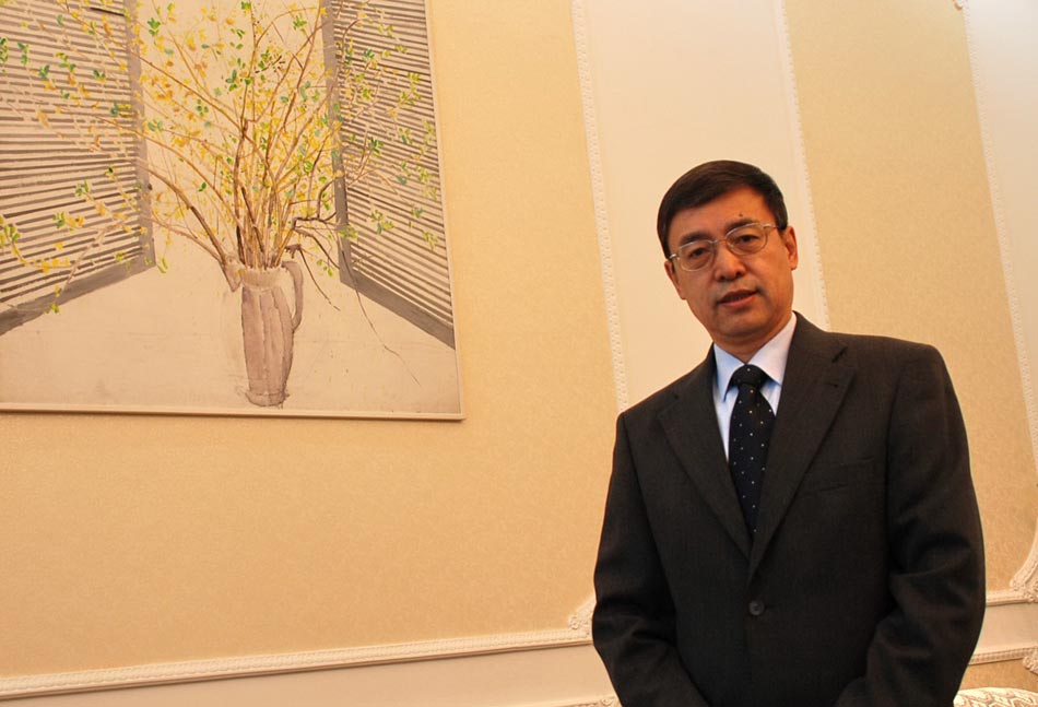 中国驻罗马尼亚大使刘增文携馆员向全国人民致