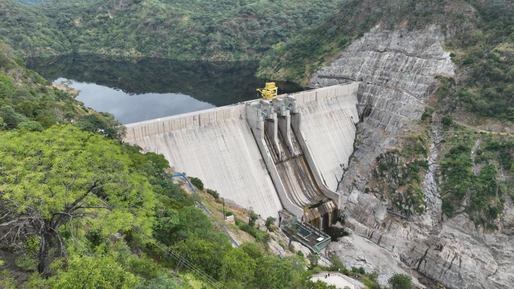 3月23日，航拍的下凯富峡水电站大坝。