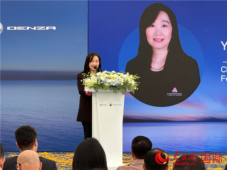 泰国工业联合会汽车工业协会主席玉品·本西里占致辞。人民网记者 简承渊摄