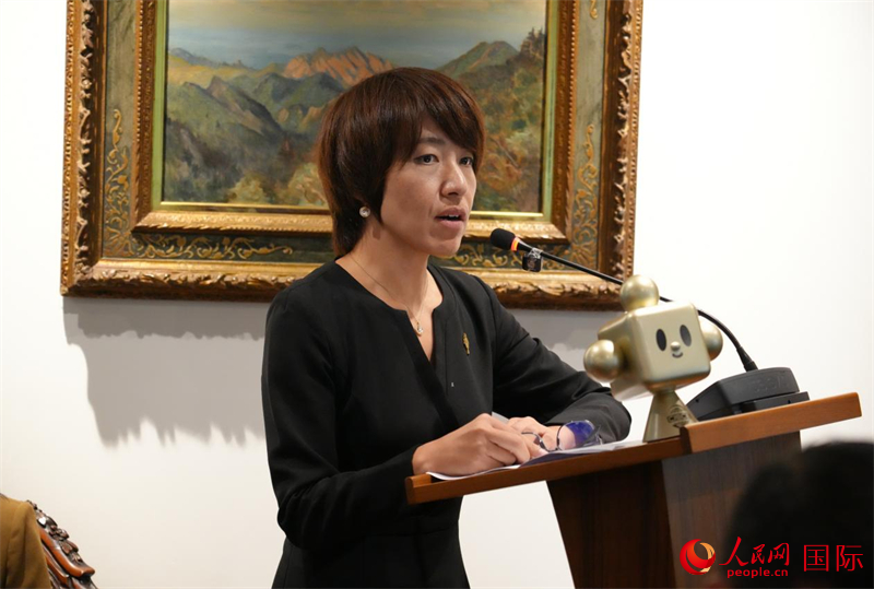 中国国际贸易促进委员会驻泰国代表处首席代表马艳玲发言。人民网记者 简承渊摄