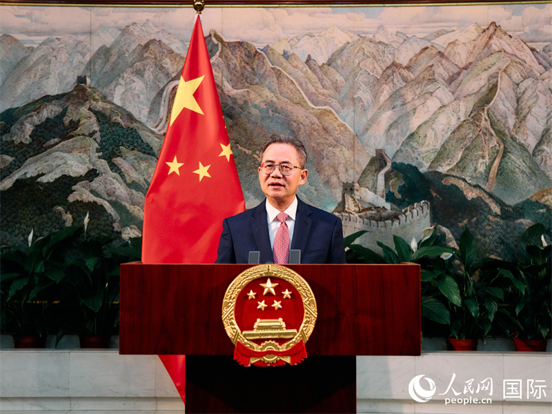 中国驻英国大使郑泽光发表致辞。杨浩鹏摄