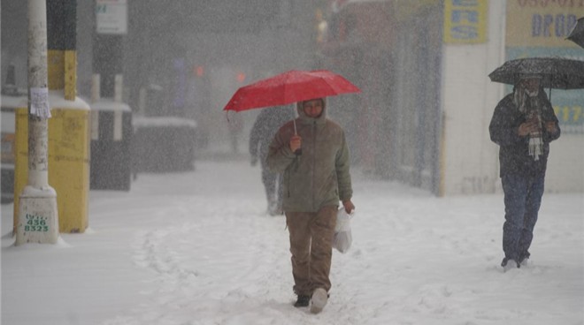 冬季风暴袭击纽约