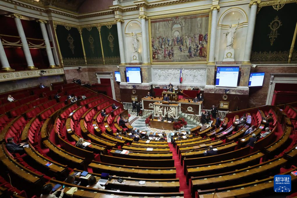 这是2月2日在法国首都巴黎拍摄的国民议会会议现场。