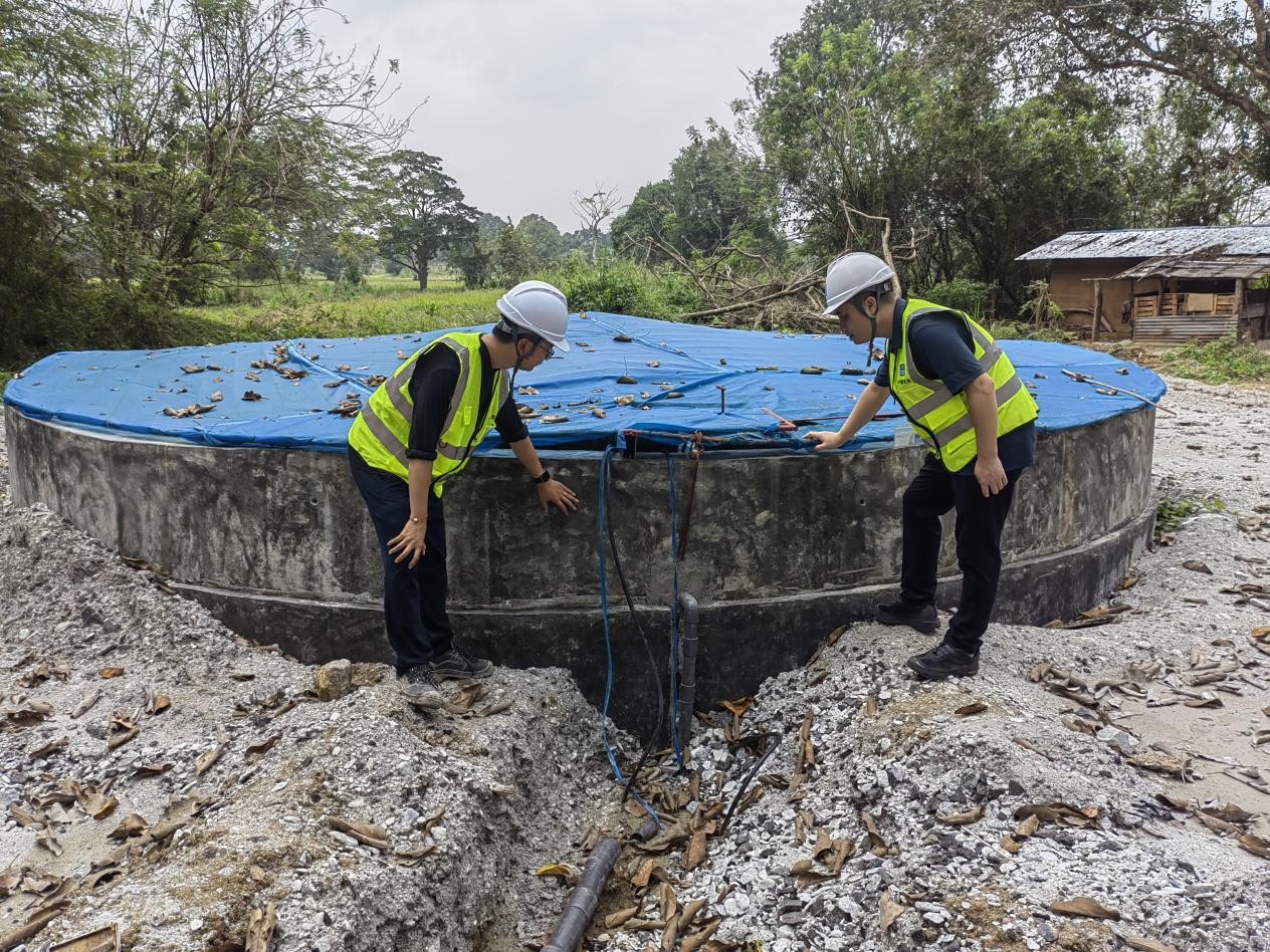 中国建筑斯里兰卡分公司援建的容量2万升的储水设施 中国建筑斯里兰卡分公司供图