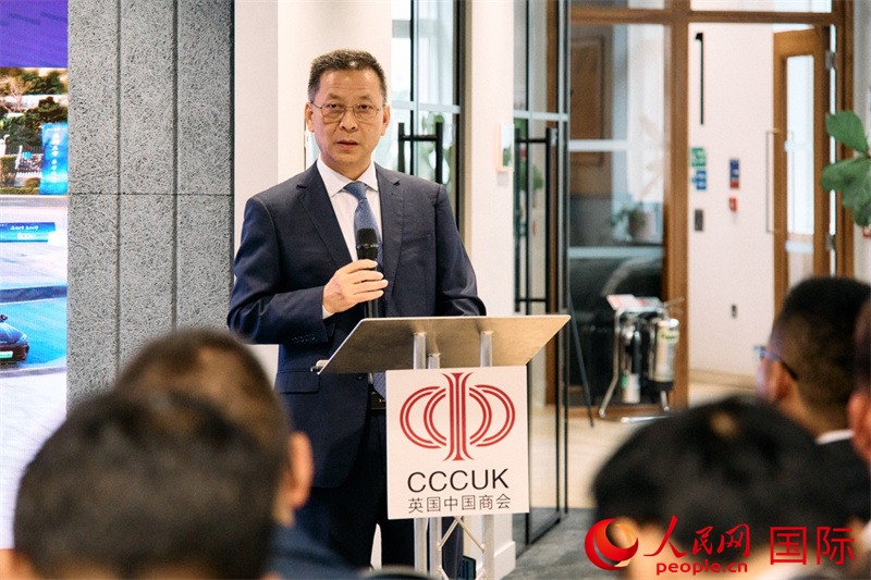 中国驻英国公使余本林发表致辞。杨浩鹏摄