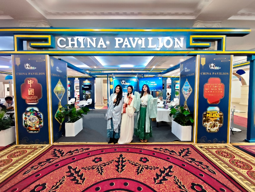 第26届阿拉伯广播电视节中国联合展台现场。主办方供图